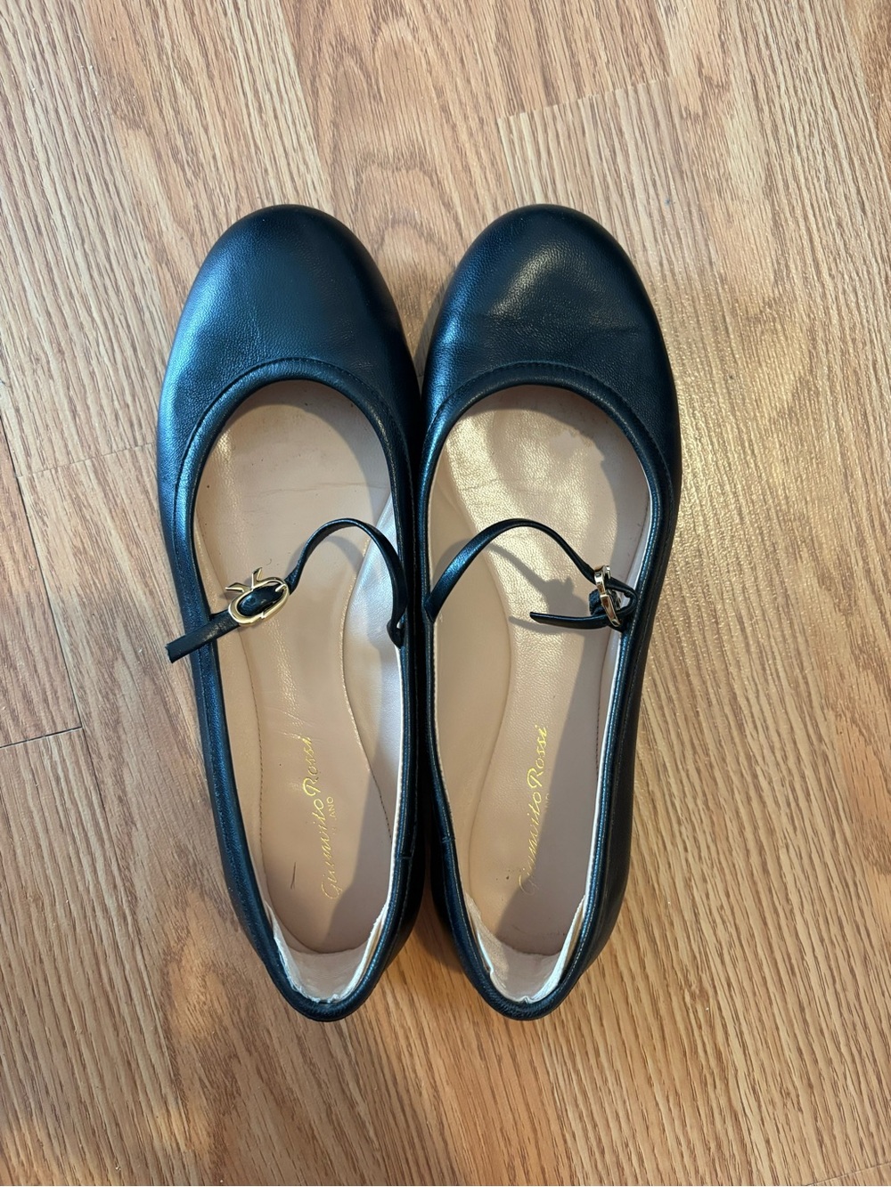 Gianvito Rossi Black Leather Mary Jane Flats - Picture 5 of 7